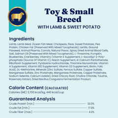 Solid Gold Toy & Small Breed Dry Dog Food Small Bites – Real Lamb, Grain Free, Gluten Free, High Fiber Healthy Kibble w/Probiotics for Gut Health & Digestion Support– All Ages NutrientBoost 3.75-lb