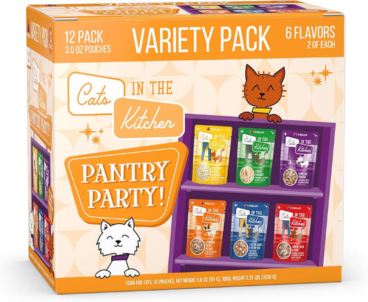 Weruva Cats in the Kitchen, Pantry Party Pouch Variety Pack in Gravy Cat Food