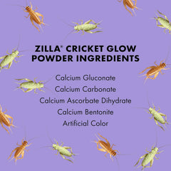 Zilla Cricket Glow Powder — add to Reptile Food for a Fun Twist, More exciting Than Plain Calcium Powder Fluoresces Under Black Light, Ideal for Insectivores, 4 Ounces