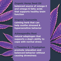 Nulo Functional Calming Dog Supplement, Made with Organic Hemp Seed and Ashwagandha Root, Helps Reduce Dog Stress and Promotes Balanced Behavior, 90 Soft Chews