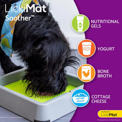 LickiMat Classic Soother Slow Feeder for Dogs Lick Mat Boredom Anxiety Reducer Perfect for Food Treats Yogurt Liquid Food Peanut Butter Fun Alternative to a Slow Feed Dog Bowl, Purple