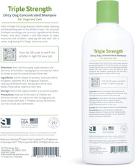 Veterinary Formula Smart Coat Complex Triple Strength Dirty Dog Concentrated Shampoo – DirtRepel Tech Cleans Extra Dirty and Smelly Dogs – Contains Shea Butter and Aloe Vera to Soothe