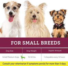 Canine Aspirin for Dogs | Fast Pain Relief | Small to Medium Dogs | Liver Flavor | 75 Chewable Tablets