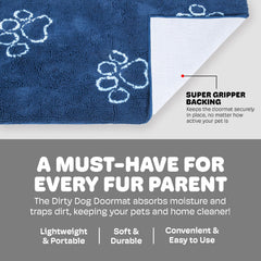 Dog Gone Smart Dirty Dog Doormat - Fast Drying Rug with Super Gripper Backing for Clean Floors - Super Absorbent and Machine Washable Mat for Muddy Paws