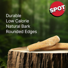 SPOT Coffee Wood Dog Chew Toy – 100% Natural & Sustainably Sourced Non-Splintering Wood from Coffee Plants, Long Lasting, Durable Toy for Aggressive Chewers, for Medium Dogs and Puppies