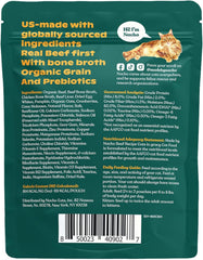 Made by Nacho Wet Cat Food, Cuts in Gravy, Limited Ingredients, Grass-Fed Grain Finished Beef Recipe with Bone Broth for Extra Hydration, (12) 3 oz. Pouches
