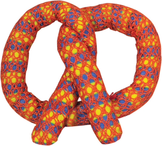 Petstages Catstages Plaque Away Pretzel Cat Toy – Interactive Catnip Dental Chew Toy to Help Clean Teeth, Fun for Play and Chewing, Orange