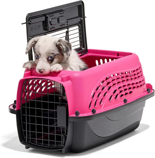 Petmate Dog Crates for Small Dogs & Cat Carriers, Two-Door Plastic Pet Kennel, Top & Front Loading, Made in USA