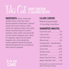 Tiki Cat Baby, Chicken & Salmon, High-Protein and 100% Non-GMO Ingredients, Wet Cat Food for Kittens 8 Weeks+