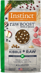 Instinct Raw Boost, Natural Dry Dog Food with Freeze Dried Pieces, High Protein, Whole Grain Recipe - Real Lamb & Oatmeal, 20 lb. Bag