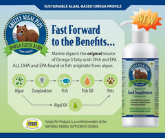 Grizzly Pet Products Algal Plus Omega 3-6-9 Food Supplement for Dogs and Cats