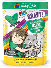 Weruva B.F.F. OMG - Best Feline Friend Oh My Gravy!, Chicken & Turkey Text Me with Chicken & Turkey in Gravy 2.75-oz(Pack of 12)