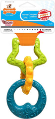 Nylabone Teething Rings Power Chew Toy for Dogs, Dog Toys for Aggressive Chewers, Bacon Flavor, Small - Up to 25 Ibs