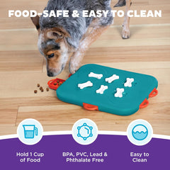 Nina Ottosson Dog Casino Treat Puzzle Enrichment Toy, Level 3 Advanced, Turquoise
