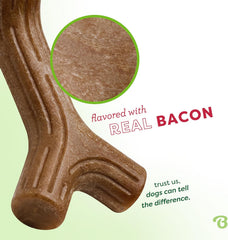 Benebone Bacon Stick Real Wood Durable Dog Chew Toy, Made in USA