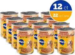 Pedigree Chopped Ground Dinner Adult Canned Soft Wet Dog Food Chicken Flavor, 22 oz. Cans  EA