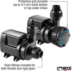 SICCE Syncra ADV 5.5 Water Pump 1450 GPH Italian Made Aquarium DC Return with Controller | Quiet, Submersible or External | Fish Tank, Sump, Pond, Freshwater and Saltwater Marine Use