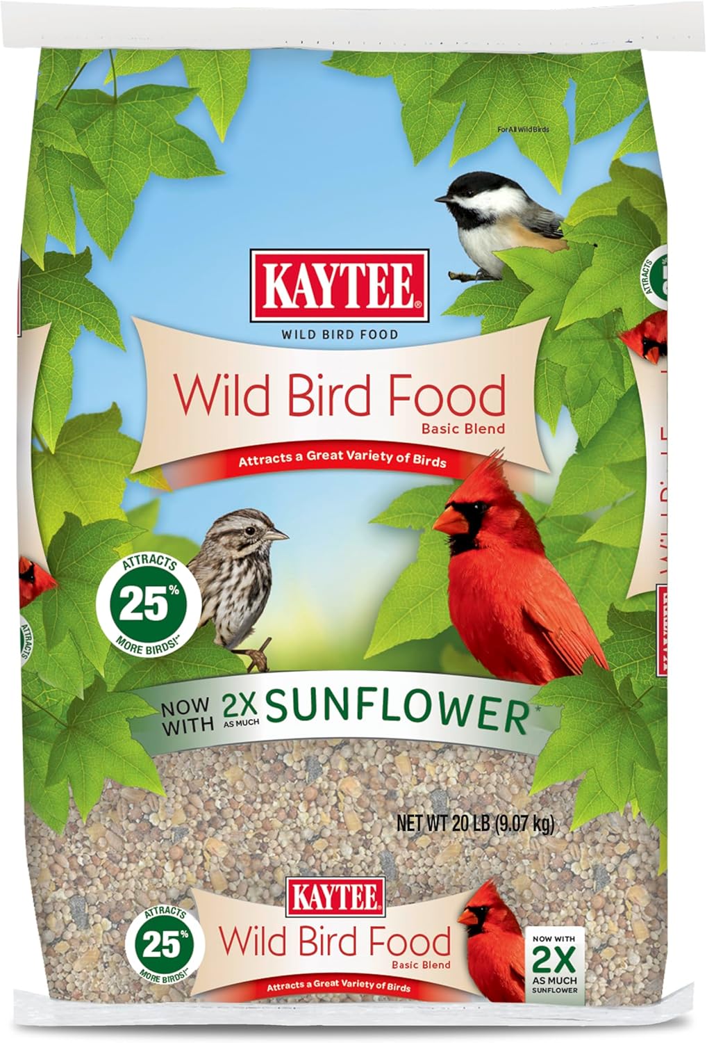 Kaytee Wild Bird Basic Blend Bird Seed Food For A Variety Of Wild Birds, 20 Pound
