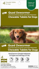Elanco Chewable Quad Dewormer for Dogs, , 4 Chewable Tablets, White
