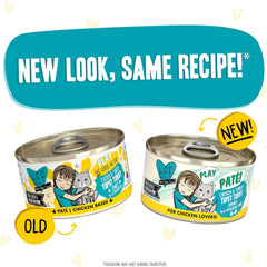 Weruva B.F.F. Play - Best Feline Friend Paté Lovers, Aw Yeah!, Chicken & Turkey Topsy Turvy with Chicken & Turkey