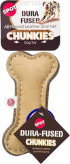 SPOT Dura-Fused Chunkies- All Natural Leather and Felt Dog Toy- Durable, Long Lasting, Extra Thick Dog Chew Toy for Aggressive Chewers, Great for Adult Dogs and Teething Puppies