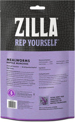 Zilla Reptile Munchies, Mealworms, All-Natural, Dehydrated Mealworms, Ideal for Bearded Dragons, Leopard Geckos, Chameleons and other lizards, Resealable Bag