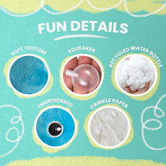 Snugarooz Baby Nikki The Narwhal Dog Toy with Repair Patch – Soft Plush - Squeaker & Crinkle Sounds – Perfect for Interactive Fun - Cuddles