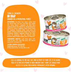 Weruva B.F.F. Play - Best Feline Friend Paté Lovers, Aw Yeah!, Tuna & Salmon Oh Snap! with Tuna & Salmon