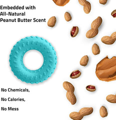 Playology Dual Layer Ring Toy for Dogs , All-Natural Peanut Butter Scented