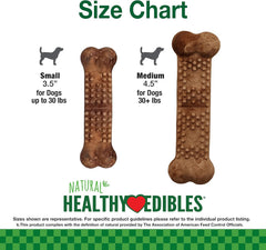 Nylabone Healthy Edibles Natural Dog Chews Long Lasting Meaty Center Beef Flavor Treats for Dogs, Small (12 Count)