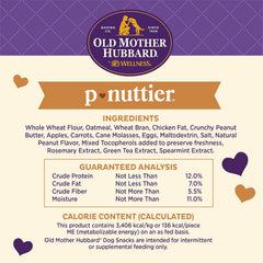 Old Mother Hubbard Wellness P-Nuttier Dog Biscuits, Natural, Training Treats, Peanut Butter Flavor, Large Size, (6 Pound Box)