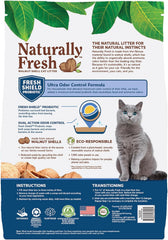 Eco-Shell Naturally Fresh Cat Litter Made From Walnut Shells, Unscented,, Biodegradable, Dust-Free, Sustainable, 14 Lbs