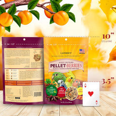 LAFEBER'S Pellet-Berries Pet Bird Food, Made with Non-GMO and Human-Grade Ingredients, for Cockatiels, Conures, Parakeets (Budgies), Lovebirds (PelletBerries 10 oz)