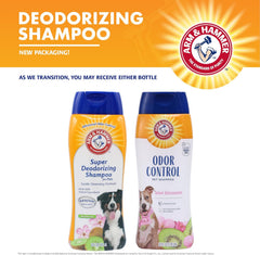 Arm & Hammer Deodorizing Dog Shampoo for Smelly Dogs & Puppies with Baking Soda - Tearless, Moisturizing Dog Shampoo for Sensitive Skin - Dog Odor Shampoo - Kiwi Blossom Scent, 20 Fl Oz