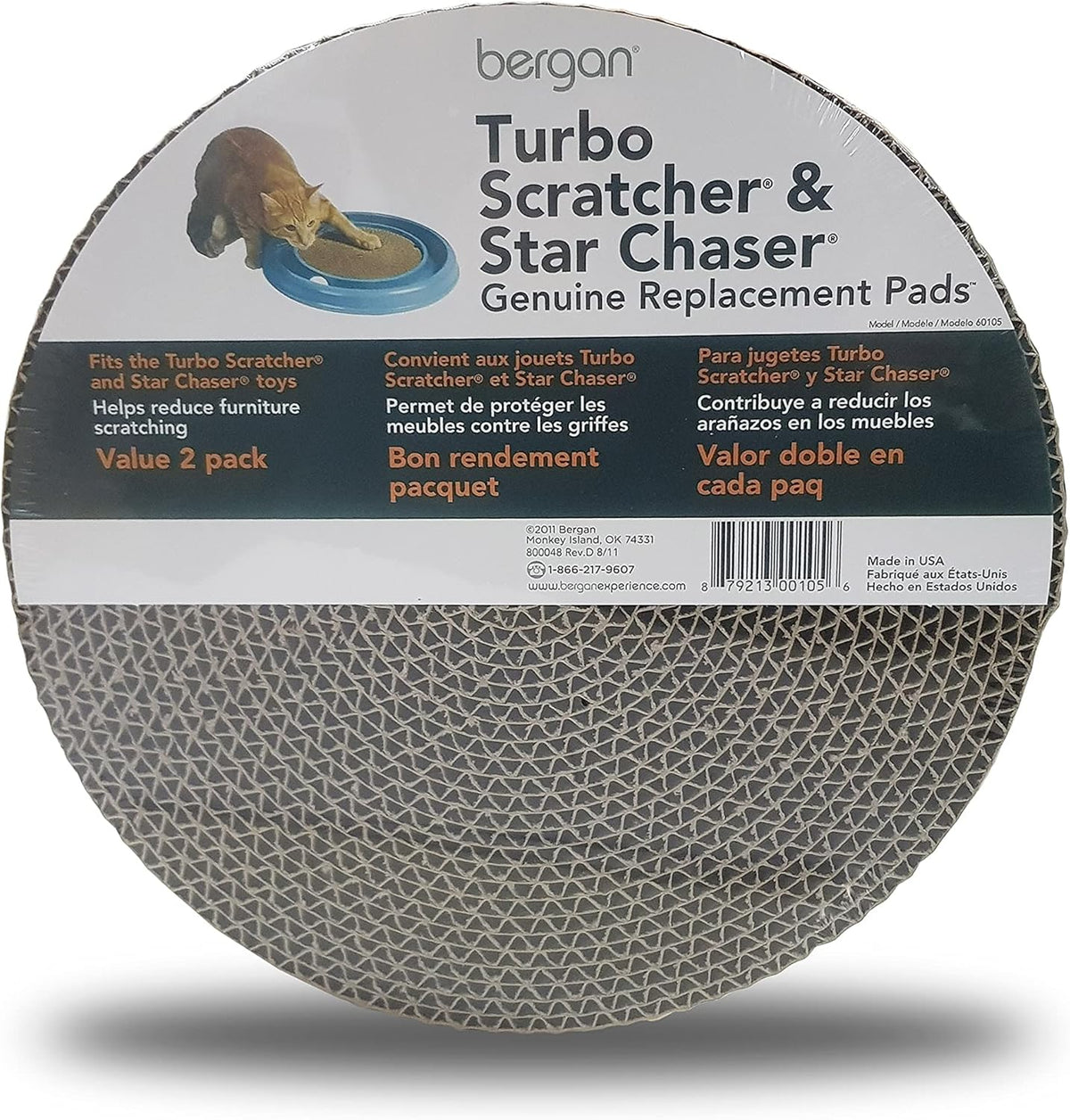 Bergan Turbo Scratcher Replacement Pads, 2 Pack