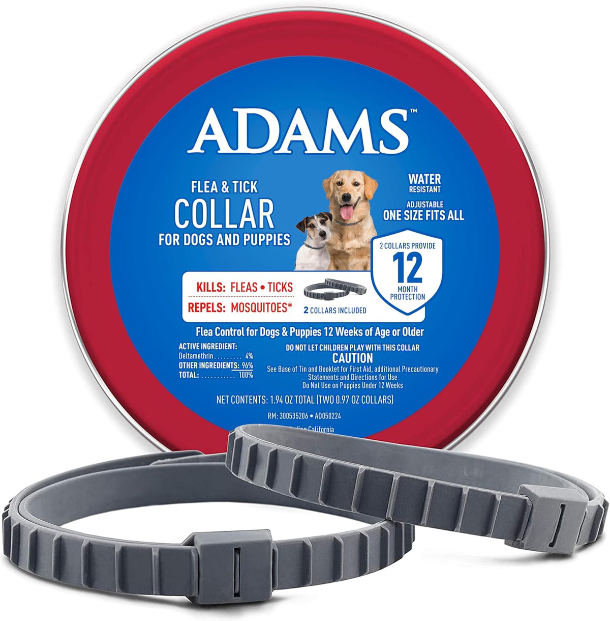 ADAMS Flea & Tick Collar for Dogs & Puppies – 2 Pack