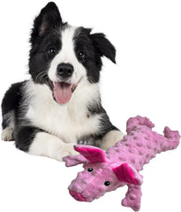 Skinneeez Extreme Stuffers Pig - Stuffing Free Dog Toy With Squeaker & Rip Stop Mesh Lining for Durability- Insert Plastic Bottle for Extra Crunch, For Small to Medium Puppies & Dogs - 14in