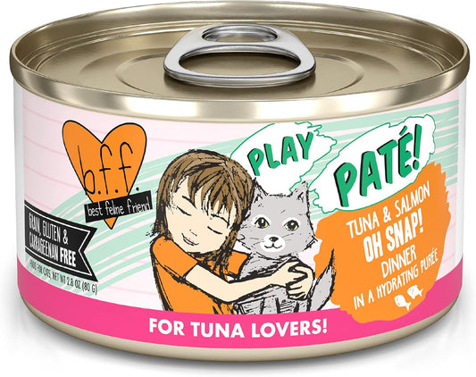 Weruva B.F.F. Play - Best Feline Friend Paté Lovers, Aw Yeah!, Tuna & Salmon Oh Snap! with Tuna & Salmon
