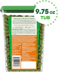 Greenies Feline Adult Dental Cat Treats, Oven Roasted Chicken Flavor, 9.75 oz. Tub