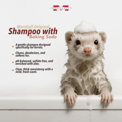 Marshall Pet Products Natural pH Balanced, Tearless Original Ferret Deodorizing Shampoo with Baking Soda, Baby Fresh Scent, 8 oz
