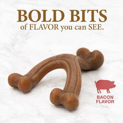 Nylabone Gourmet Style Wishbone Strong Chew Toy for Dogs, Bacon Flavor