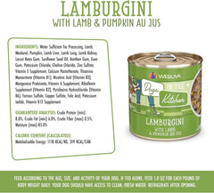 Weruva Dogs in The Kitchen, Lamburgini with Lamb & Pumpkin Au Jus Dog Food (Pack of 12)