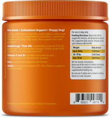 Zesty Paws Omega 3 Alaskan Fish Oil Chew Treats for Dogs - with AlaskOmega for EPA & DHA Fatty Acids - Hip & Joint Support + Skin & Coat Chicken Flavor (90 Soft Chews)