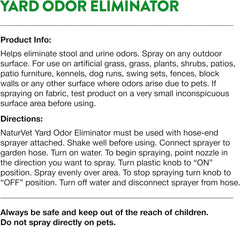 NaturVet – Yard Odor Eliminator – Eliminate Stool and Urine Odors from Lawn and Yard – Designed for Use on Grass, Plants, Patios, Gravel, Concrete & More – 31.6 oz Ready-to-Use with Nozzle