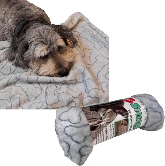 SPOT Snuggler Bones Blanket - Ultra Soft, Machine Washable Dog Blanket for Beds, Furniture Protection, Travel, and Crates