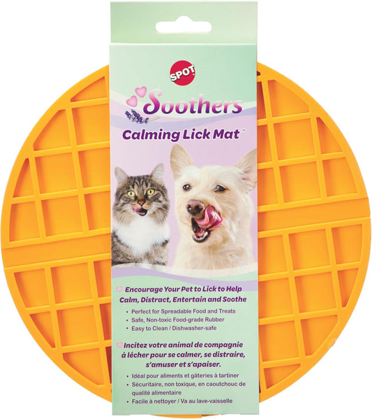 SPOT Soother Lick Mat- Dog Licking mat for Medium and Large Dogs and Puppies, Food Grade Rubber, Anxiety Reliever, Dog Peanut Butter Lick Pad, Slow Feeder