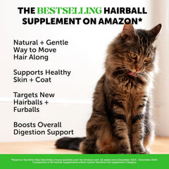 Pet Honesty Cat Hairball Support Crunchy & Creamy Chews, Hairball Remedy Treats, Cat Furball Treatment, Supports Skin & Coat, Vitamins for Digestion, Chicken (30-Day Supply)