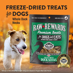 Northwest Naturals Raw Rewards Freeze-Dried Duck Neck Treats for Dogs and Cats - Whole Neck - Grain Free - 1 Ingredient - Healthy - Human Grade - All Natural - USA Made - 5 Oz