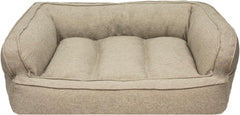 Arlee Memory Foam Pet Bed, Sofa Couch Style, Small/Medium, Comfortable Cuddler with Extra Support, Durable Fabric, and Premium Memory Foam for Dogs and Cats, Good for Living Room, Bedroom, Walnut Tan