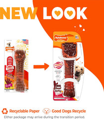 Nylabone Textured Bone Power Chew Toy for Dogs, Durable & Tough Dog Toys for Aggressive Chewers, Beef Jerky Flavor